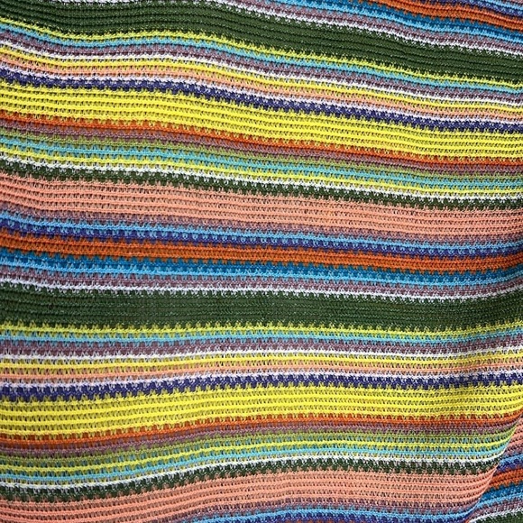 Earthbound - Rainbow Stripes Tie Open Front Long Sleeve Cardigan Size Small - Picture 9 of 9